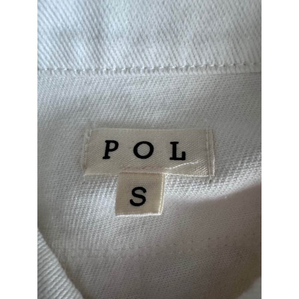 Pol Women’s Small White Distressed Cropped Denim Jacket Top - Picture 8 of 8